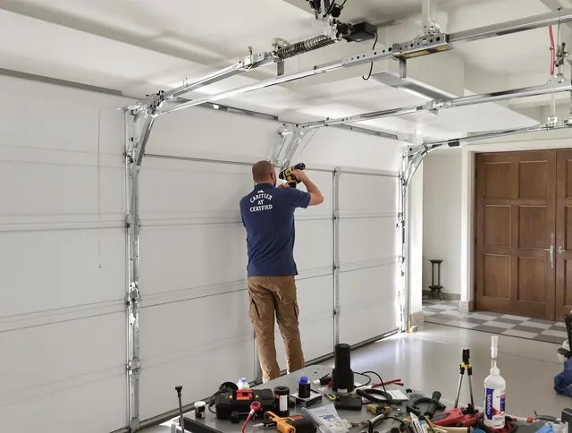 Cromwell Garage Door Repair certified technician performing precision garage door repair in Cromwell