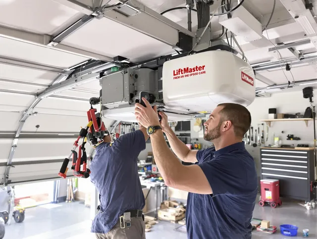 Cromwell Garage Door Repair technician performing advanced diagnostics on garage opener in Cromwell